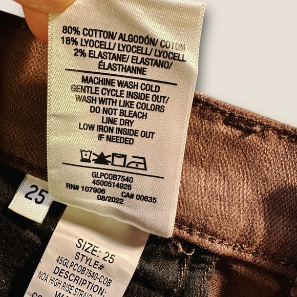 NWOT Hudson Jeans ‘Noa’ “Cocoa Bean” Brown High-Rise Straight Crop Jeans Size 25 - Picture 7 of 16